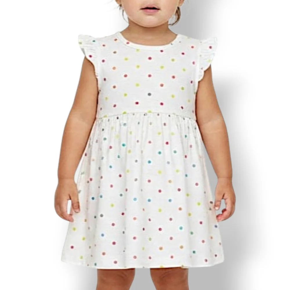 Carter's‎ White Polka Dot Flutter Dress 18M